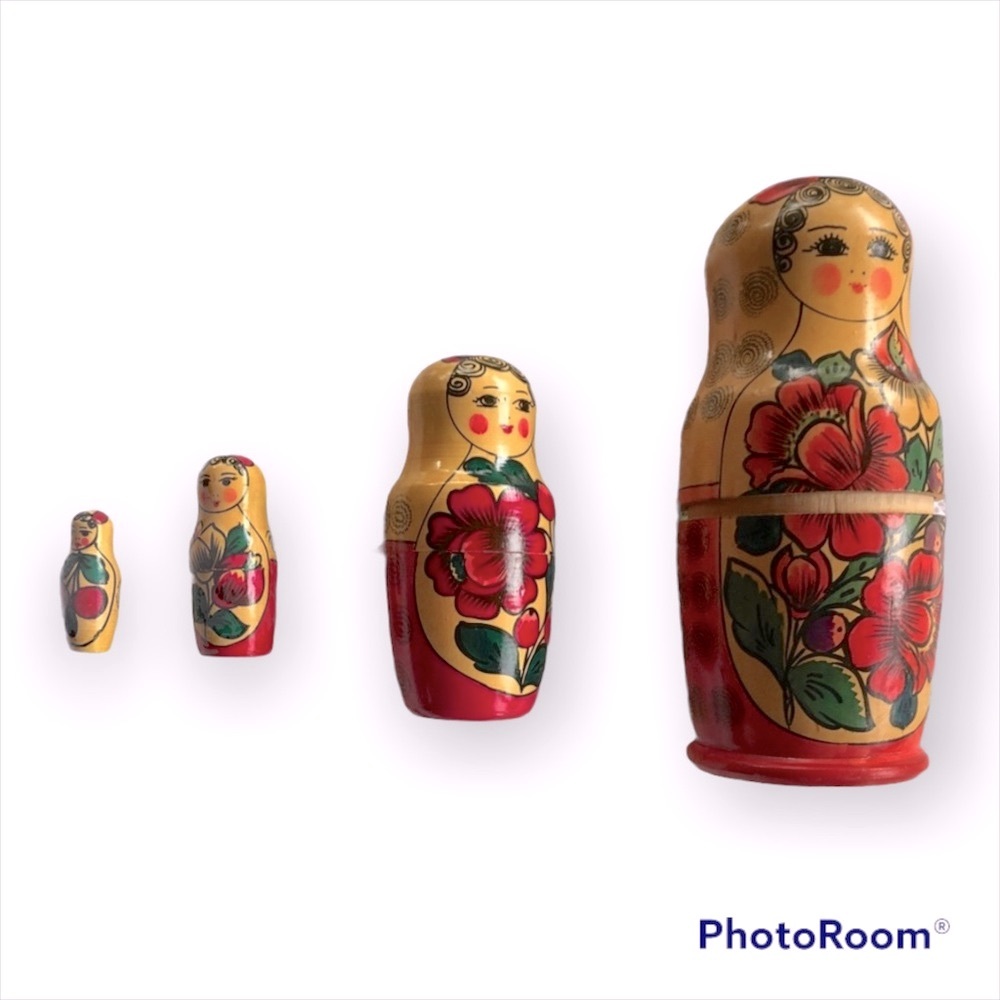 Vintage Hand Painted Russian Nesting or Matryoshka Dolls